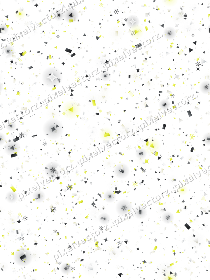 Nahtlose Glitzerstreuung in Gelb und Grau auf transparentem Grund