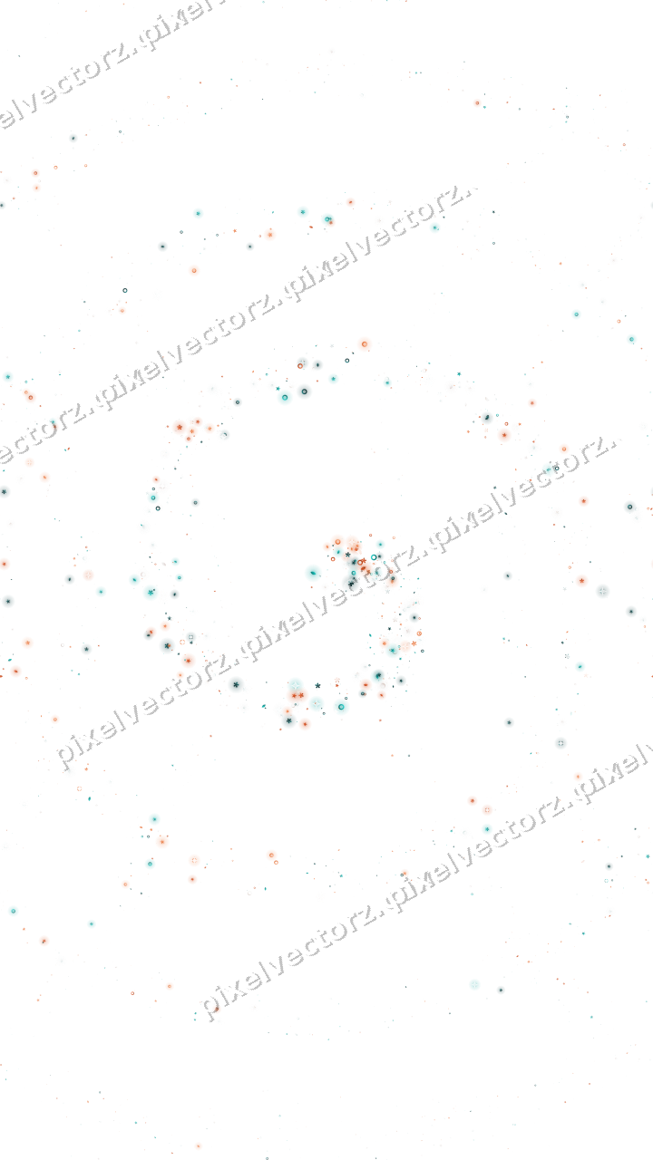 Nahtlose Glitzerspirale aus Sternen und Blüten auf transparentem Grund