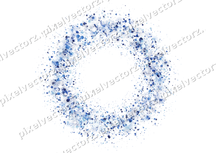 Nahtloser Glitzerkranz aus Tropfen und Punkten auf transparentem Grund