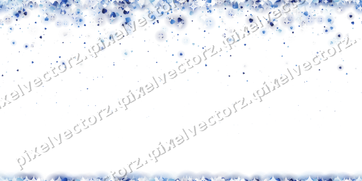Nahtloser Glitzerregen aus Herzen in Blau auf transparentem Grund