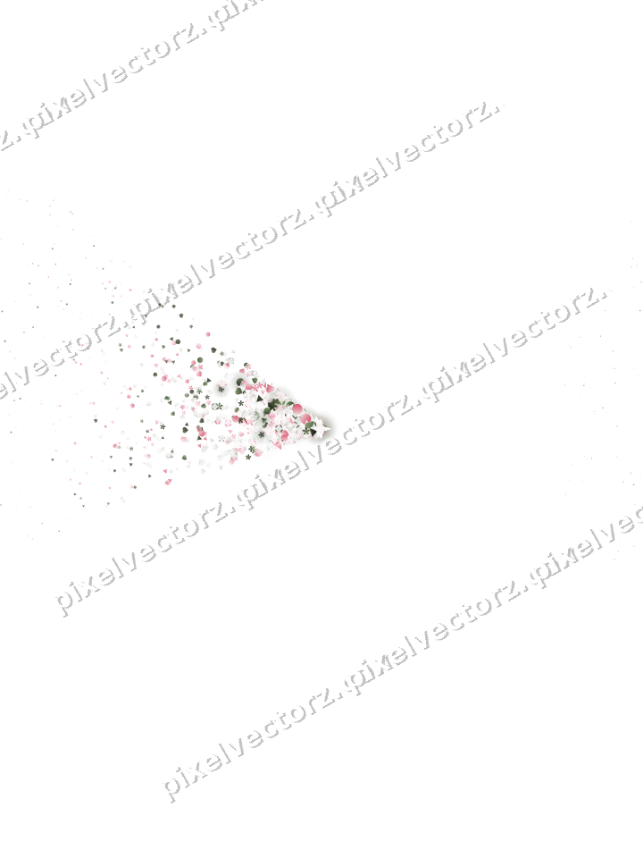 Nahtloser Glitzerfächer aus Herzen und Blüten auf transparentem Grund