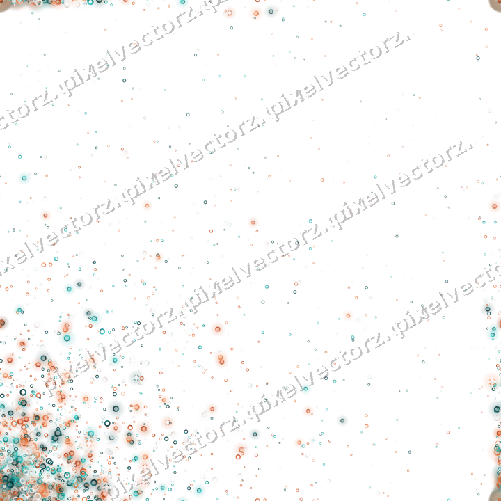 Nahtloser Glitzerfächer aus Ringen in Orange auf transparentem Grund