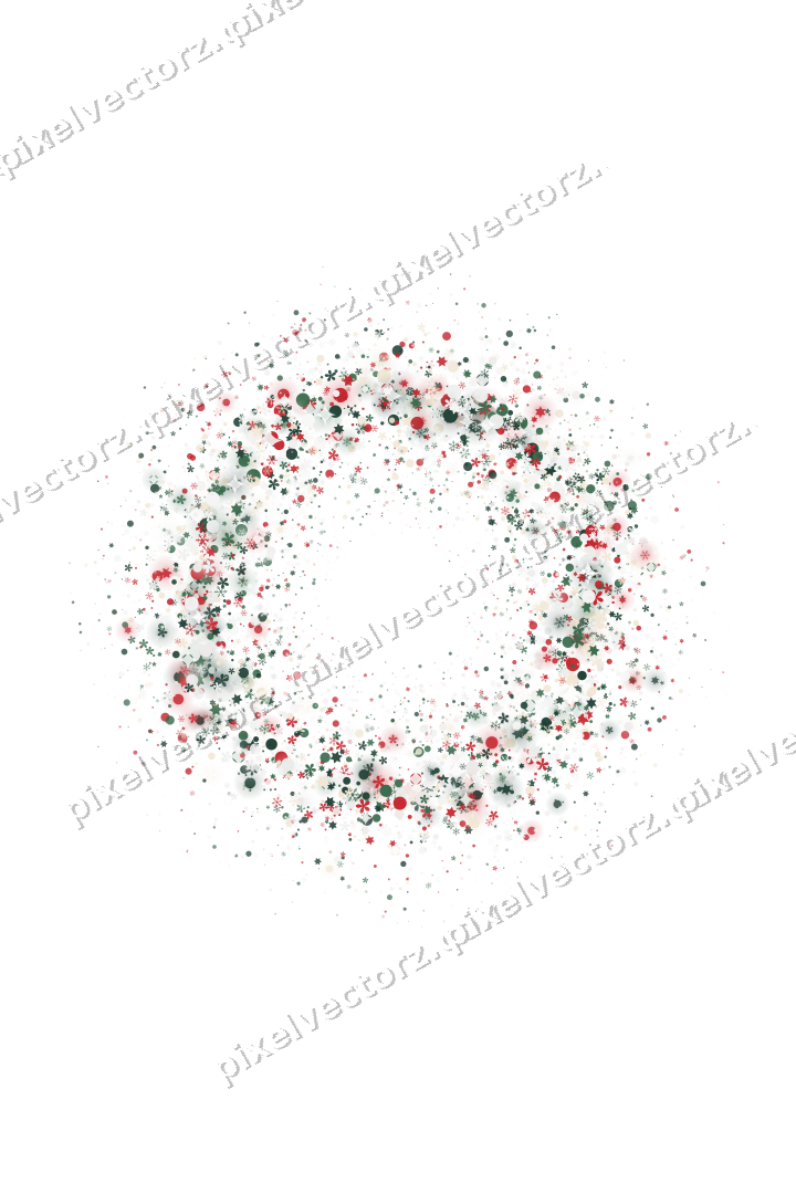 Nahtloser Glitzerkranz in Dunkelgrün und Rot auf transparentem Grund
