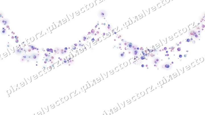 Nahtlose Glitzergirlande in Violett und Blau auf transparentem Grund