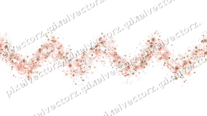 Nahtlose Glitzerwelle aus Herzen in Orange auf transparentem Grund