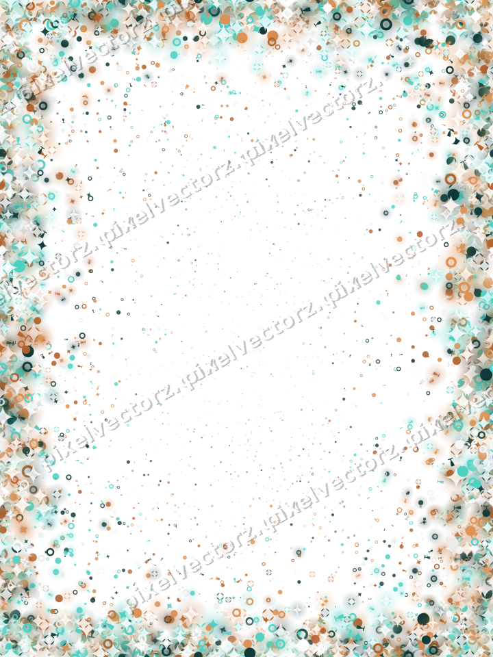 Nahtlose Glitzervignette in Orange und Petrol auf transparentem Grund