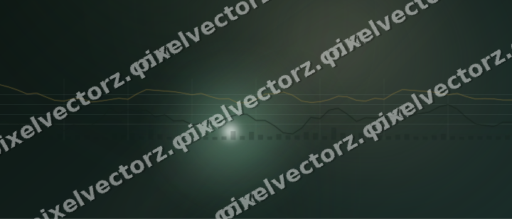 Leuchtender Neon Diagramm Hintergrund in Dunkelgrün und Bernstein