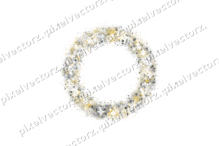 Nahtloser Glitzerkranz in Bernstein und Grau auf transparentem Grund