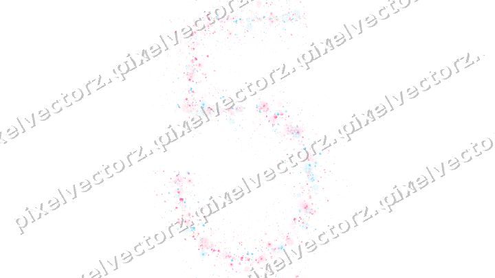 Nahtlose Glitzerzahl 5 aus Sternen und Funken auf transparentem Grund