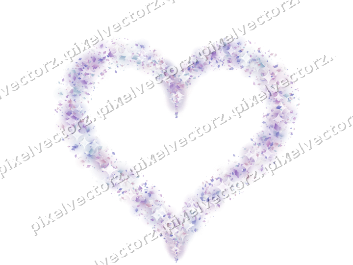 Nahtloses Glitzerherz aus Rauten in Violett auf transparentem Grund
