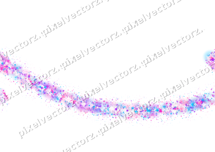 Nahtloser Glitzerbogen aus Sternen in Magenta auf transparentem Grund