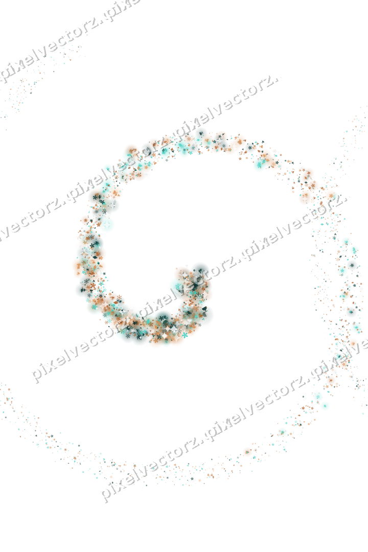 Nahtlose Glitzerspirale in Orange und Petrol auf transparentem Grund