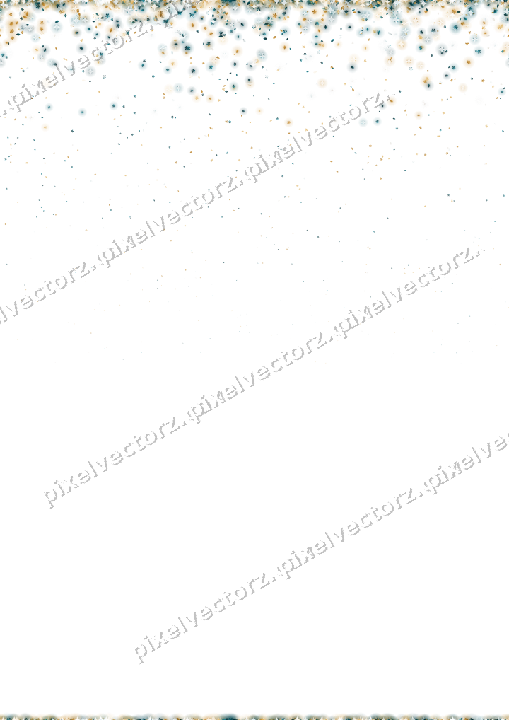 Nahtloser Glitzerregen aus Blüten und Tropfen auf transparentem Grund