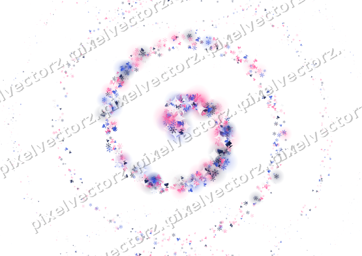 Nahtlose Glitzerspirale in Rosa und Blau auf transparentem Grund