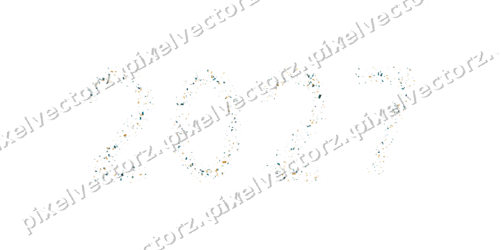 Nahtlose Glitzerzahl 2027 in Bernstein auf transparentem Grund