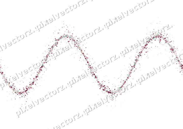 Nahtlose Glitzerwelle in Dunkelrosa und Grün auf transparentem Grund