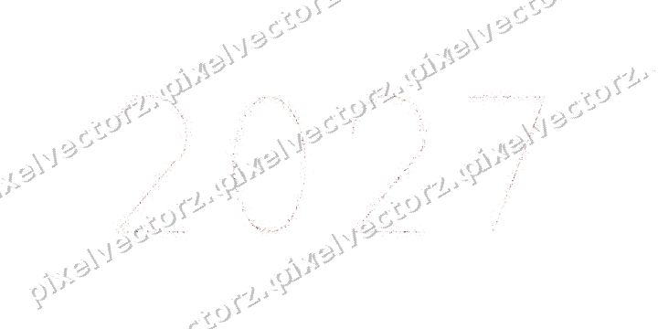 Nahtlose Glitzerzahl 2027 in Dunkelrosa auf transparentem Grund