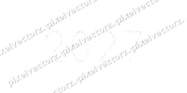 Nahtlose Glitzerzahl 2027 aus Tropfen auf transparentem Grund