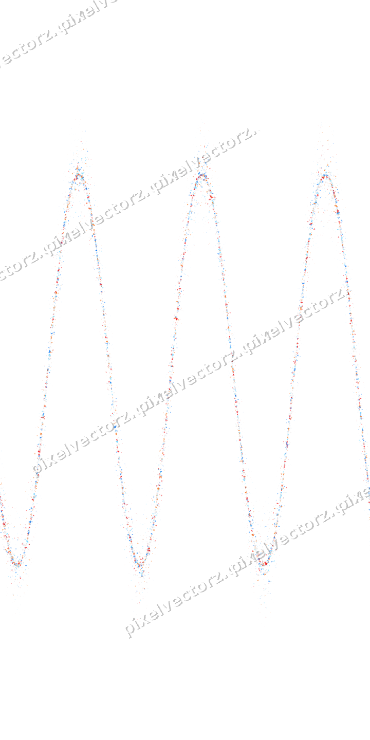 Nahtlose Glitzerwelle aus Blüten und Dreiecken auf transparentem Grund
