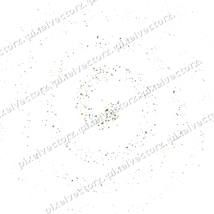 Nahtlose Glitzerspirale aus Sternen auf transparentem Grund
