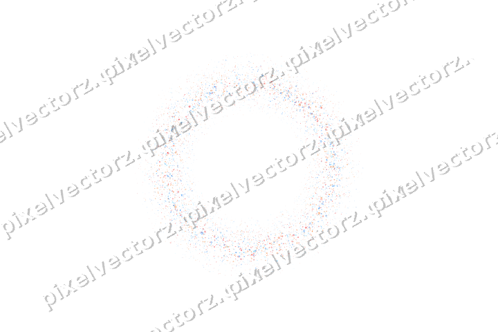 Nahtloser Glitzerkranz in Blau und Rot auf transparentem Grund