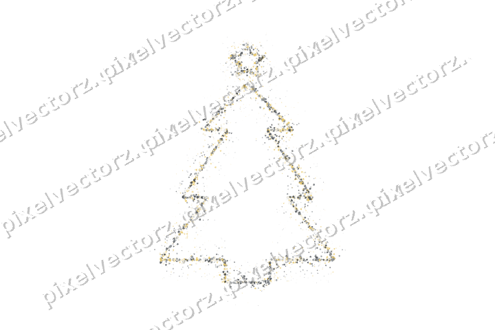 Nahtloser Glitzer-Weihnachtsbaum in Bernstein auf transparentem Grund