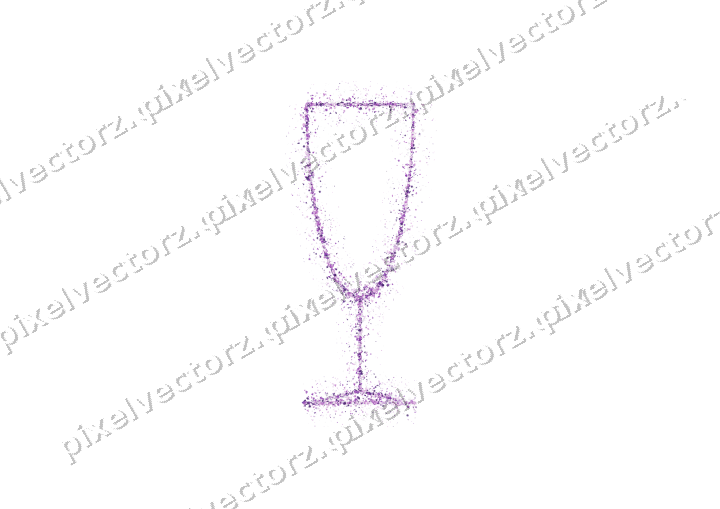 Nahtloses Glitzer-Sektglas in Violett auf transparentem Grund