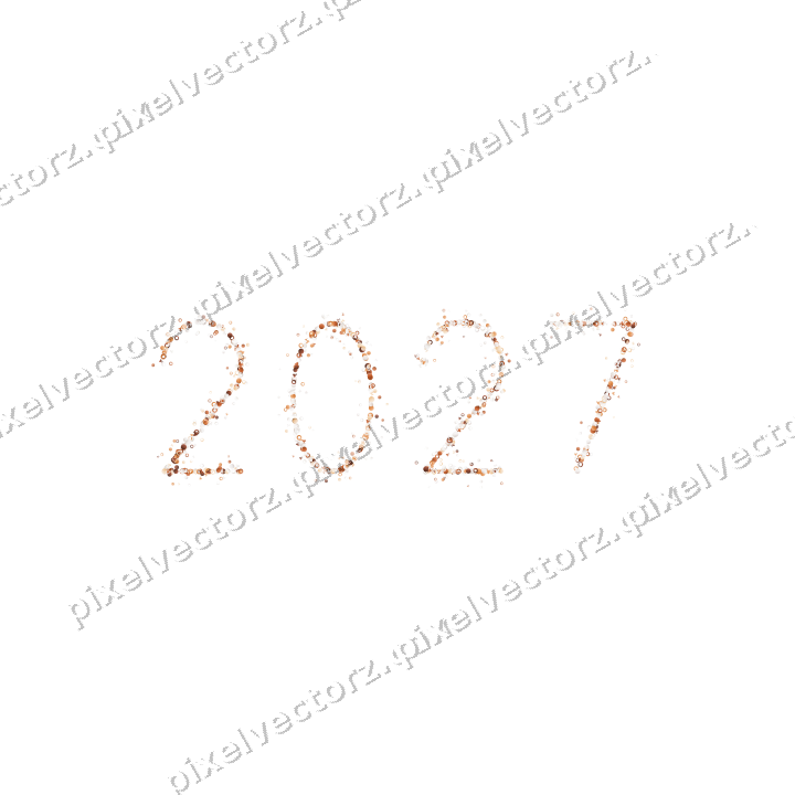 Nahtlose Glitzerzahl 2027 auf transparentem Grund