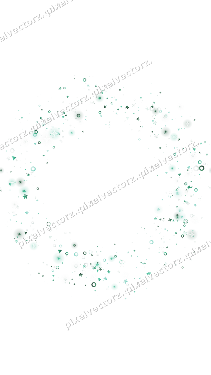 Nahtloser Glitzerkranz aus Sternen und Blüten auf transparentem Grund