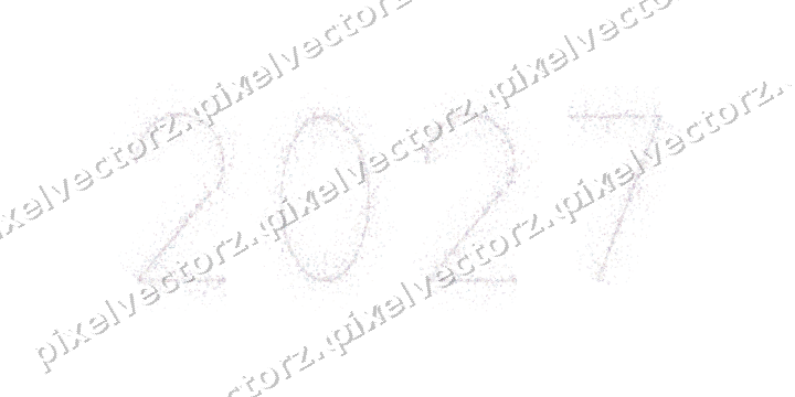 Nahtlose Glitzerzahl 2027 in Blassrosa auf transparentem Grund