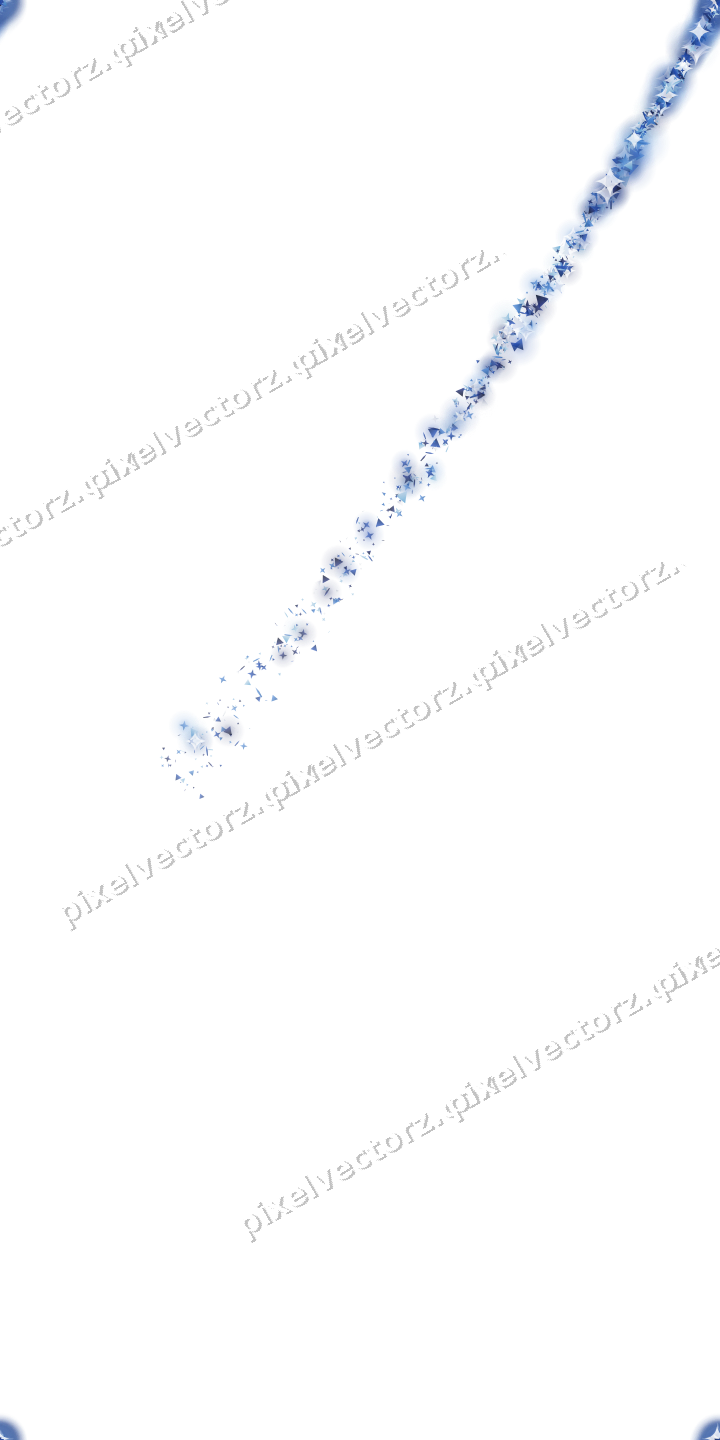 Nahtloser Sternenschweif in Blau und Türkis auf transparentem Grund