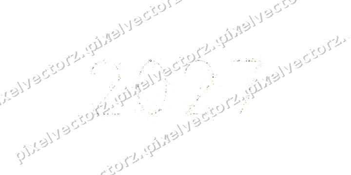 Nahtlose Glitzerzahl 2027 aus Ringen auf transparentem Grund