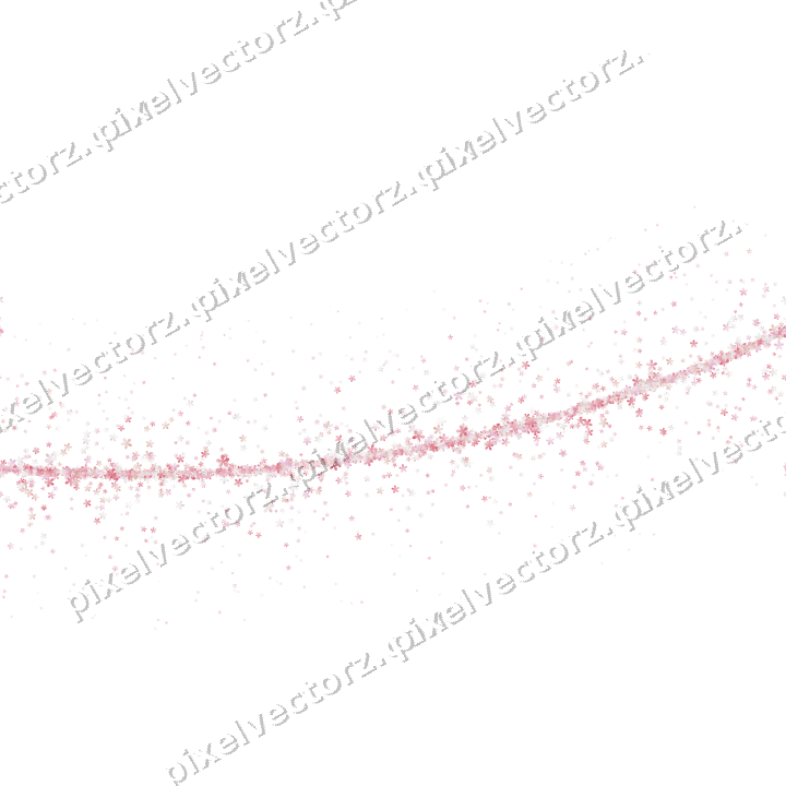 Nahtloser Glitzerbogen aus Blüten in Blassrosa auf transparentem Grund