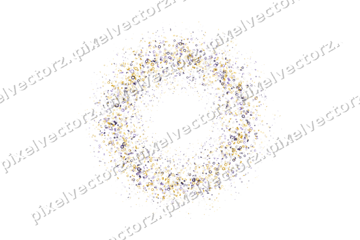 Nahtloser Glitzerkranz in Bernstein auf transparentem Grund