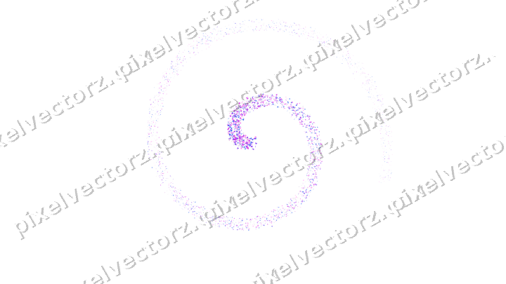 Nahtlose Glitzerspirale in Violett und Blau auf transparentem Grund
