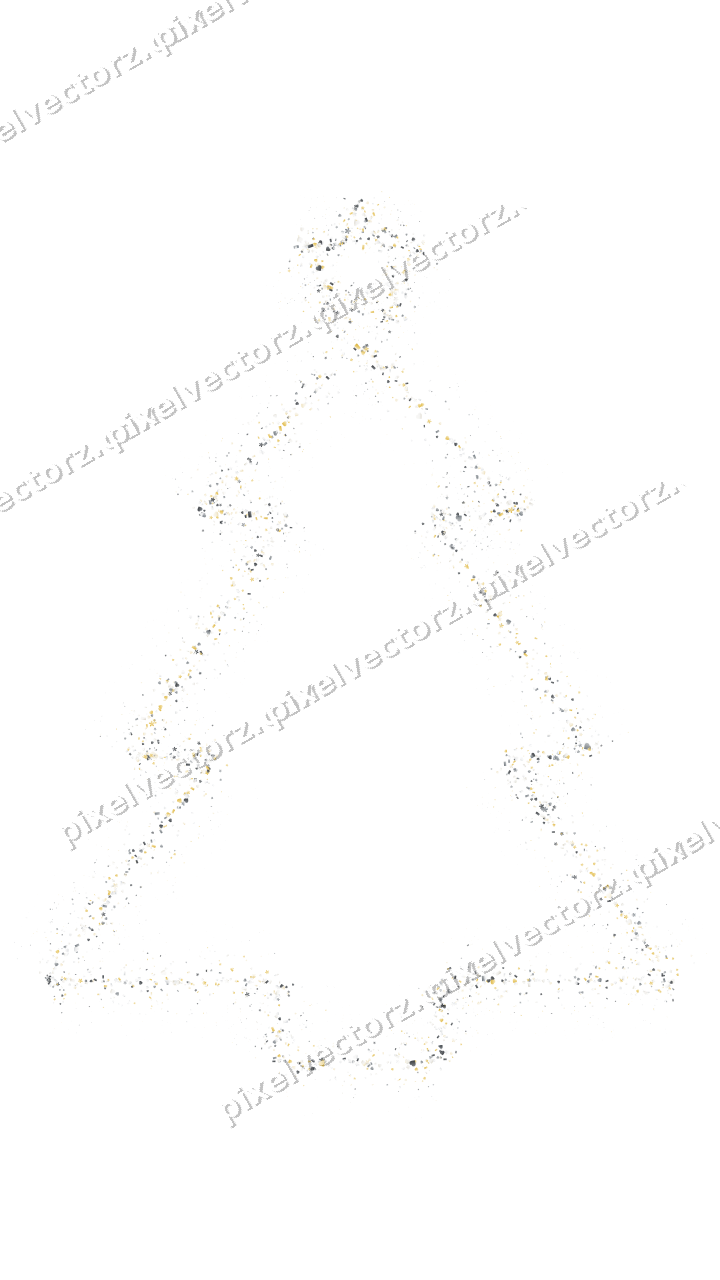 Nahtloser Glitzer-Weihnachtsbaum in Bernstein auf transparentem Grund