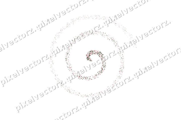 Nahtlose Glitzerspirale aus Sternen und Herzen auf transparentem Grund