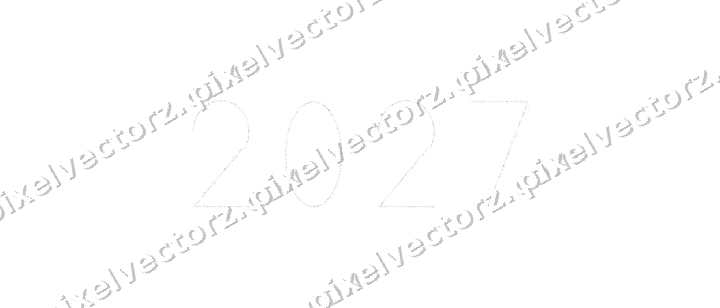 Nahtlose Glitzerzahl 2027 in Blassblau auf transparentem Grund