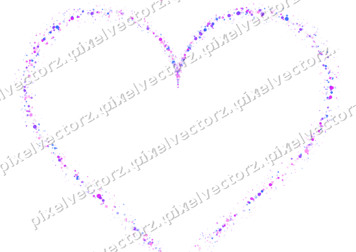 Nahtloses Glitzerherz in Violett und Blau auf transparentem Grund