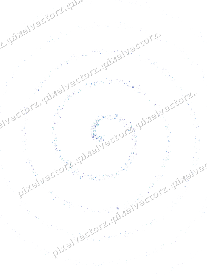 Nahtlose Glitzerspirale aus Funken und Blüten auf transparentem Grund
