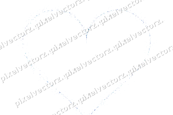 Nahtloses Glitzerherz aus Sternen in Blau auf transparentem Grund