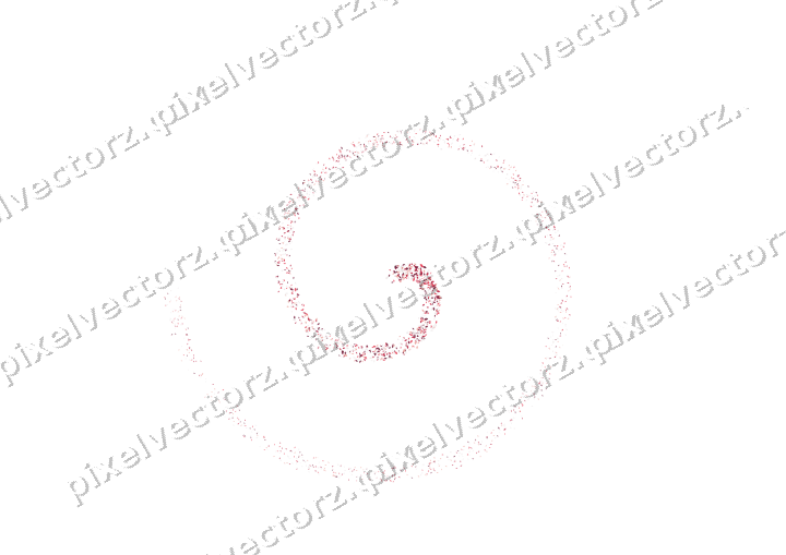 Nahtlose Glitzerspirale aus Tropfen in Rosa auf transparentem Grund