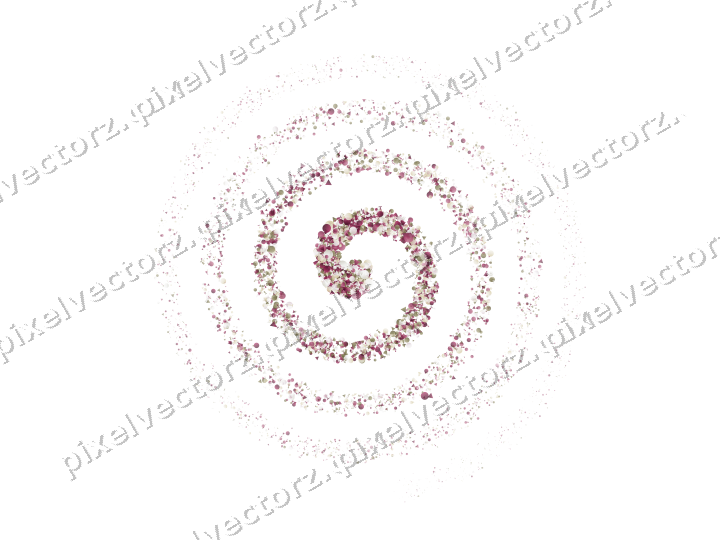 Nahtlose Glitzerspirale in Dunkelrosa und Gelb auf transparentem Grund