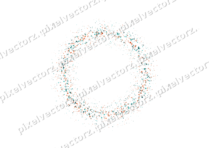Nahtloser Glitzerkranz in Orange und Petrol auf transparentem Grund