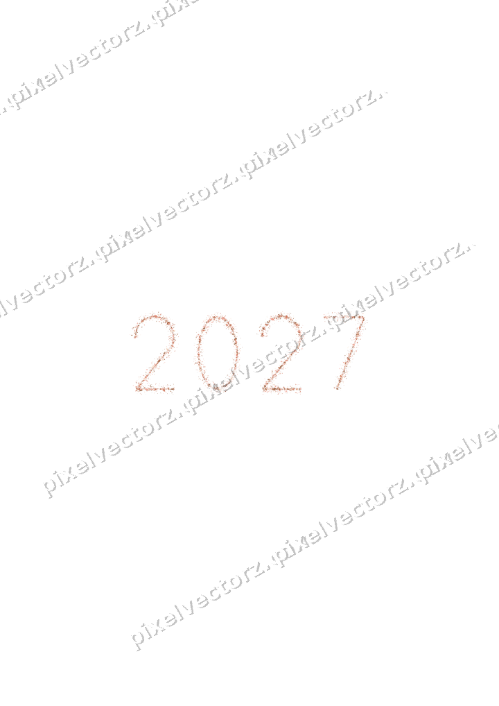 Nahtlose Glitzerzahl 2027 aus Tropfen auf transparentem Grund