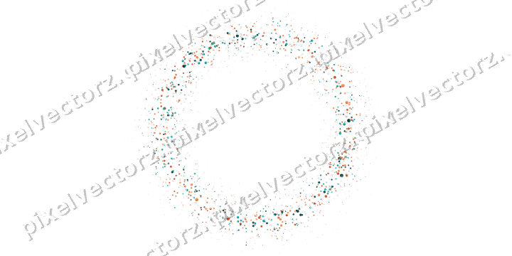 Nahtloser Glitzerkranz aus Blüten und Punkten auf transparentem Grund
