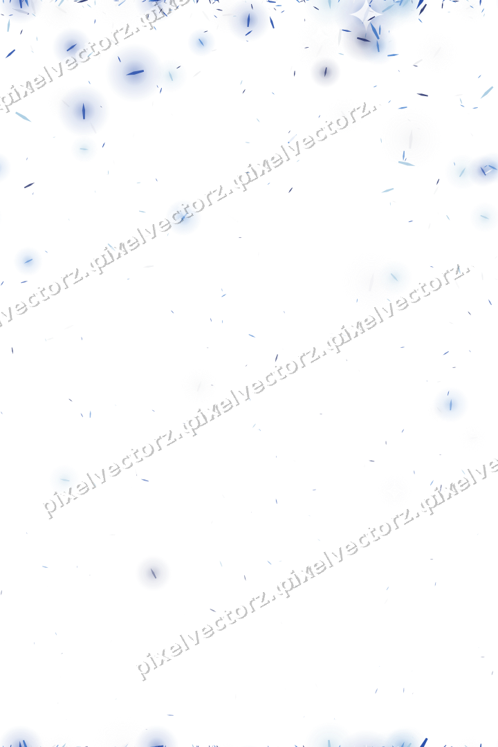 Nahtloser Glitzerregen aus Splittern in Blau auf transparentem Grund