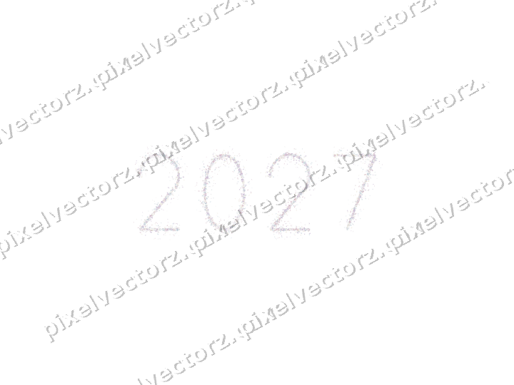 Nahtlose Glitzerzahl 2027 in Blassrosa auf transparentem Grund