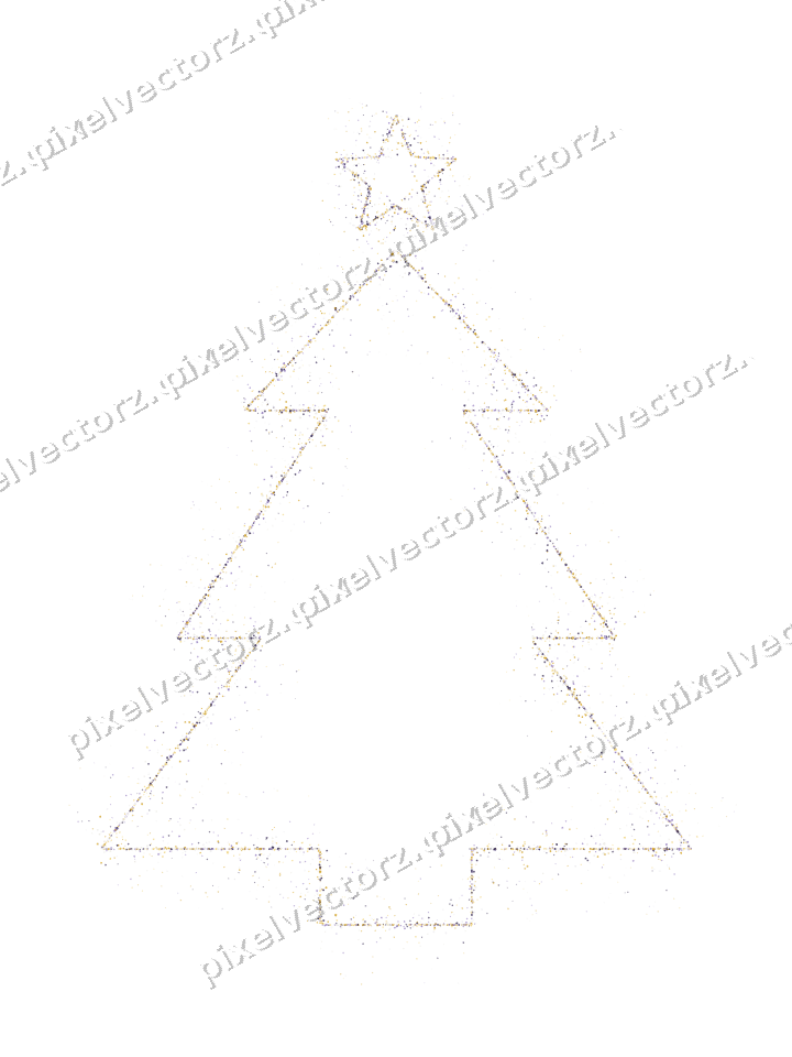 Nahtloser Glitzer-Weihnachtsbaum in Bernstein auf transparentem Grund