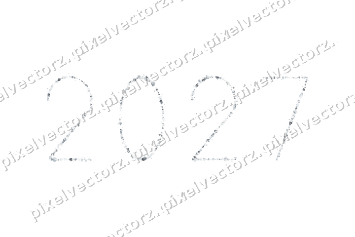 Nahtlose Glitzerzahl 2027 in Blassblau auf transparentem Grund